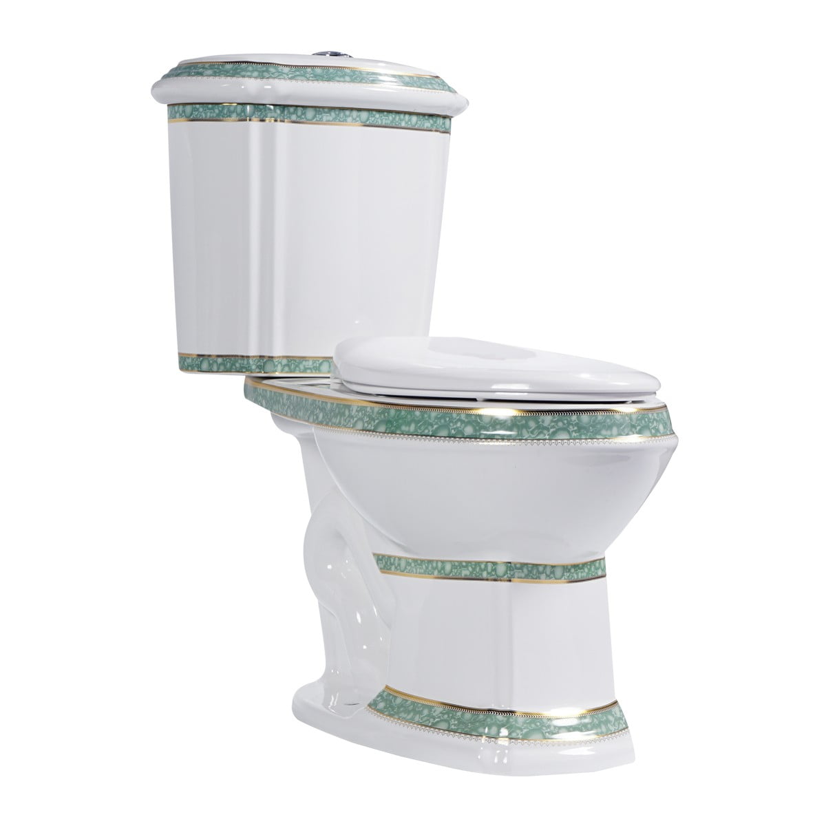 Renovators Supply Elongated Two Piece Dual Flush Bathroom Toilet w/No