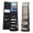 Black, variant on LVSOMT 360° Rotating LED Jewelry Armoire with Full Length Mirror, Jewelry Cabinet Large Standing Lockable Mirror Jewelry Organizer with Inner Makeup Mirror & Soft Velvet for Living Room Bedroom
