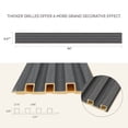 thumbnail image 3 of Upick WPC Slat Wall Panels, 7 Pack 94 x 6.61 in 3D Wood Wall Panels Fluted Textured for Interior Wall Decor, Gray Oak, 3 of 8