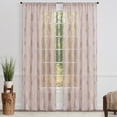 thumbnail image 2 of Chanasya Embroidered Dusty Pink Sheer Curtain 2 Panels Set - Botanical Floral Leaf Pattern Textured Drapes with Rod Pocket - for Bedroom Kitchen Window Door Patio 63 Inches Length Curtain - Rose Dust, 2 of 4