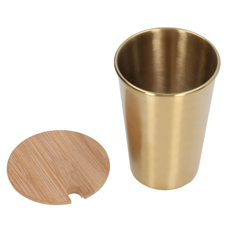 

Beer Cup Stainless Steel Stackable Rustproof 500ML Water Cup With Lid For Household For Party Gold