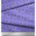 thumbnail image 3 of Soimoi Purple Poly Georgette Fabric Wreath & Butterfly Print Fabric by the Yard 52 Inch Wide, 3 of 3