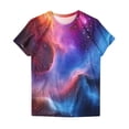 thumbnail image 6 of Ounisa Unisex Short Sleeve T Shirts Crew Neck Starry Sky Galaxy Print Casual Soft Loose Fit Spring Summer Daily Wear Fashion Tops S-5XL, 6 of 6