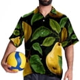 thumbnail image 4 of pear Men's Casual Hawaiian Button Down Short Sleeve Summer Beach Printed Shirt, 4 of 6