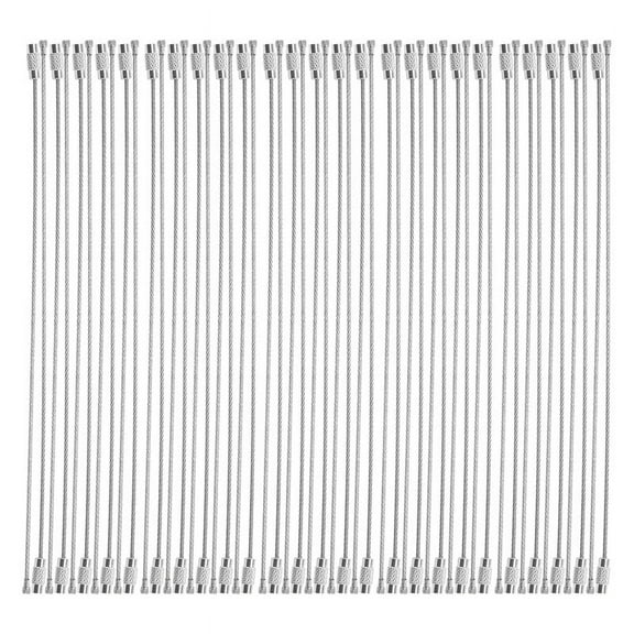 Stainless Steel 20cm Wire Keychain Cable Key Ring (50pcs)