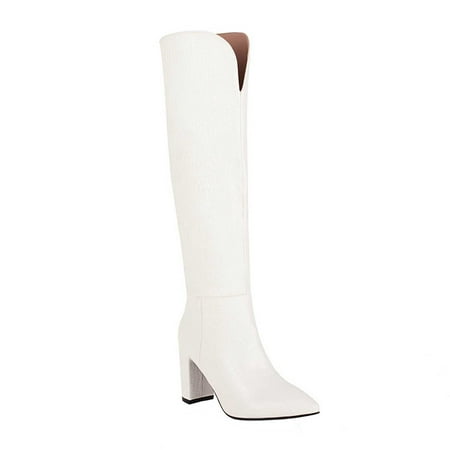 

jsaierl Fashion Large Size Boots Women Long Tube Snake Print Boots Low Heeled Pointed Shoes Boots Knight Boots