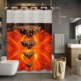 thumbnail image 4 of Floating Rocks No Hook Shower Curtain with Snap in Liner, Abstract Natural Orange Red Lava Molten Core Waterproof Shower Curtains with See Through Top Window Liner for Bathroom, 60x72 Inches, 4 of 9