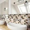 thumbnail image 3 of 10PCS Peel and Stick Backsplash White Marble Tile  Self-Adhesive PVC and Silver Metal Tile for Accent Wall  Kitchen Backplash  Bathroom Wall in Volakas Linear, 3 of 7