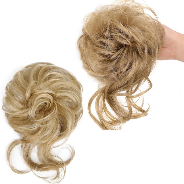 LAICAIW Chignon Désordonné Pièce de Cheveux 2 Pack, Embouts pour Cheveux Clairsemés, Extension Queue de Cheval