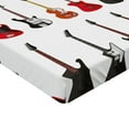 thumbnail image 2 of Ambesonne Guitar Fitted Sheet, Instruments Acoustic, California King, Vermilion Black White, 2 of 3