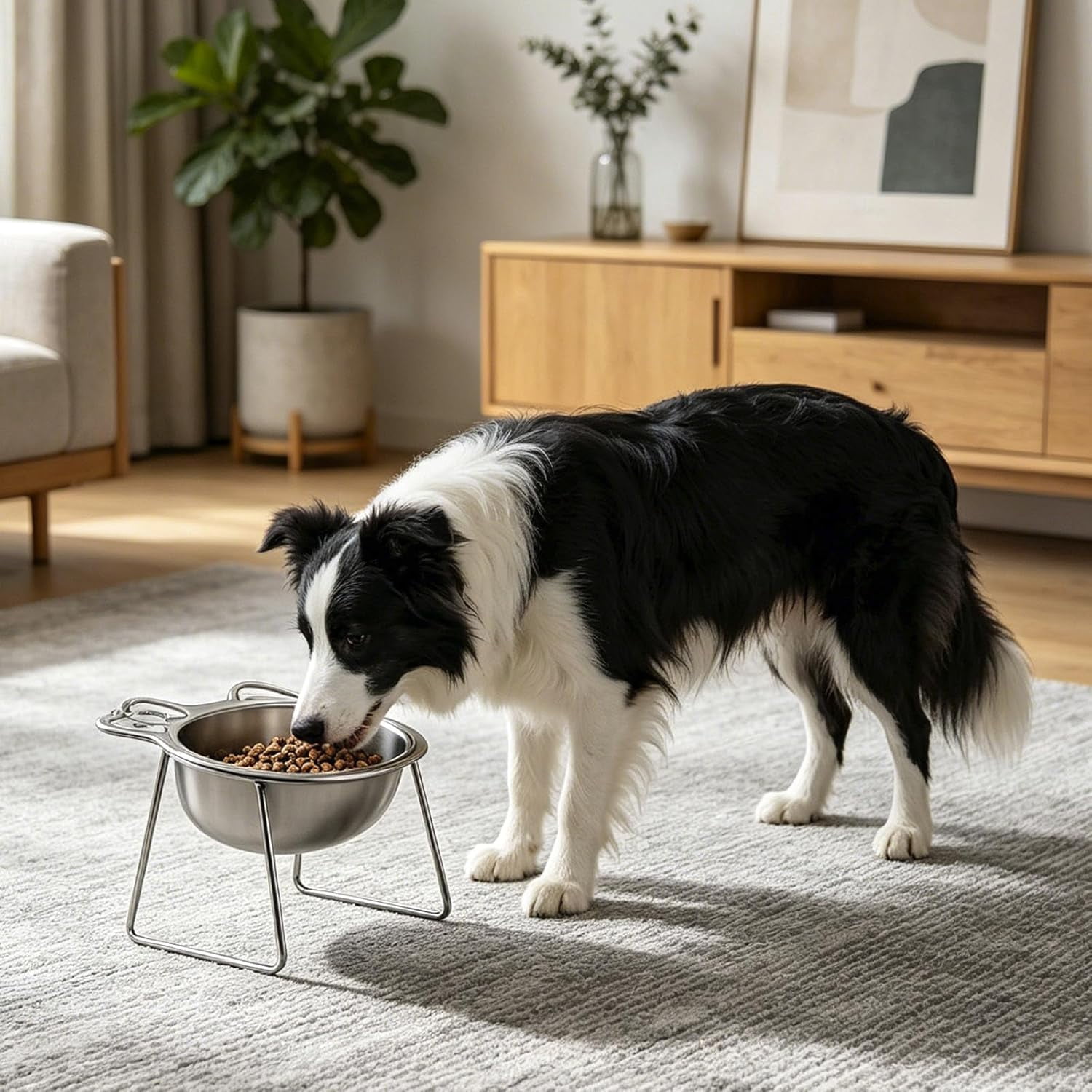 Elevated Dog Bowl with Stand， for Medium and Large Breeds