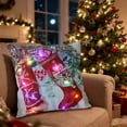 thumbnail image 4 of Holiday LED Pillow, Christmas Decorative Pillow with Flashing and Steady Light Modes, 45x45cm Short Plush Square Cushion for Festive Home Decor, 4 of 6