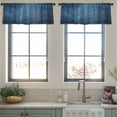thumbnail image 4 of LALILO Kitchen Curtain Valance Striped Blue Jeans Rod Pocket Window Curtain 52"x 18" Set of 2, 4 of 6