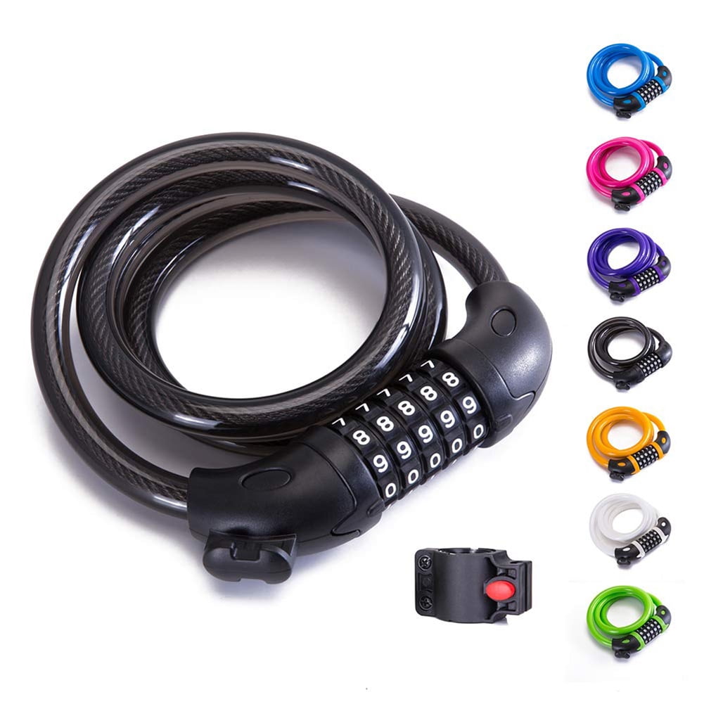 AYYUFE High Security Anti-Theft 5 Digit Combination Steel Wire Bike Motorbike Code Lock