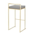 thumbnail image 4 of Fuji Contemporary Barstool in Gold with Grey Faux Leather by LumiSource - Set of 2, 4 of 7