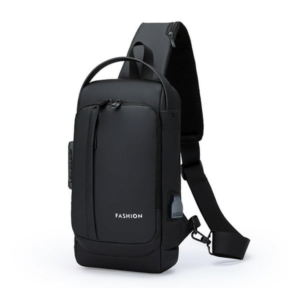 Miogawg Anti Theft Sling Backpack With Lock, Men'S Sling Bag For Men, Usb Crossbody Backpack Waterproof Chest Daypack For Men And Women, Travel Daily Use