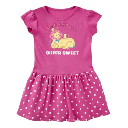 

Inktastic My Godfather Is Super Sweet Cotton Candy Lions Gift Baby Girl Dress