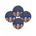 thumbnail image 7 of 13 Inch Round Placemats Set of 4, Gingerbread Christmas Non Slip Heat Insulation PP Table Mats, Xmas Balls Branches Navy Blue Washable Place Mats for Kitchen Dining Party Table Decor, 7 of 7