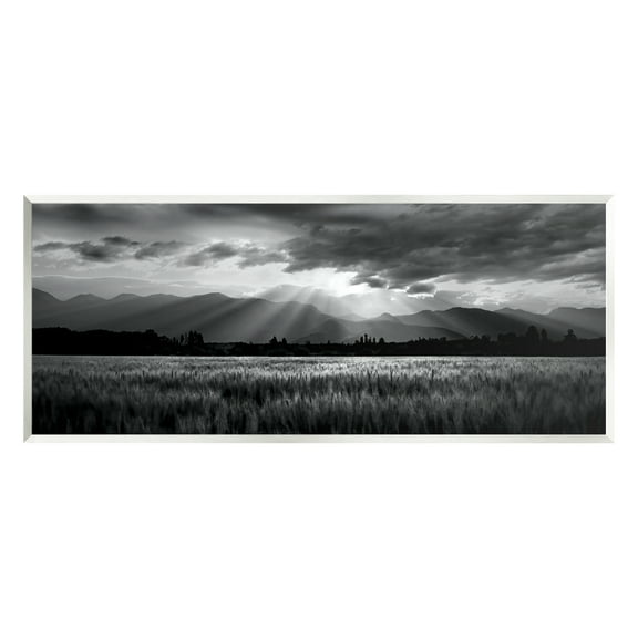 Stupell Industries Sun Rays Field Landscape Landscape Photography Unframed Art Print Wall Art, 17 x 7