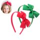 thumbnail image 1 of Paquete de 2 diademas navideñas con lazo rojo y verde Diademas para mujer, Diademas con lazo,, 1 of 3