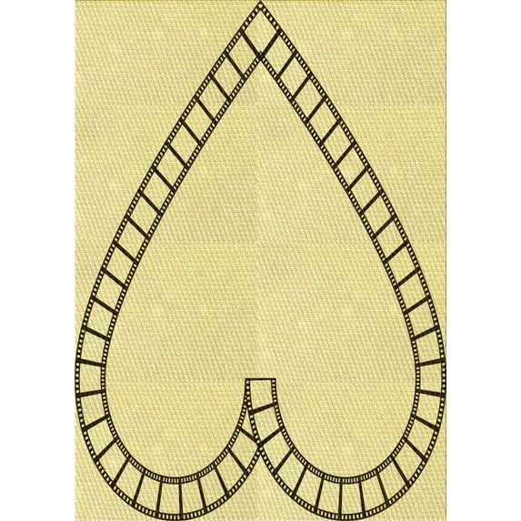 Ahgly Company Machine Washable Indoor Rectangle Transitional Sun Yellow Area Rugs, 7' x 9'