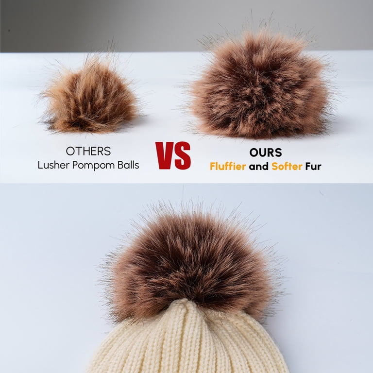 Women\'s Faux Fur Fleece Lined Beige Winter Thick Knit Pom Skull Beanie Hat Cap Amazon.com: PAGE ONE Womens Winter Thick Cable Knit Beanie  main image 4