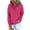 Hot Pink, variant on LEAVINGSUO Winter Clothes Woman Women's Hooded Color Long-sleeved Sweatshirt Casual Blouse Pullover Tops