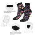 thumbnail image 5 of Fuzoiu Flower Print Adult Socks, Crew Moisture-wicking Socks, Unisex Cushion Crew Socks,Casual Sports Ankle Socks, 5 of 7