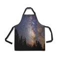 thumbnail image 2 of HATIART Forest Tree in Galaxy Stary Night Sky Adjustable Bib Apron with Pockets Commercial Restaurant and Home Kitchen Adjustable Apron, 2 of 2