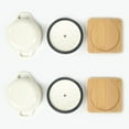 thumbnail image 3 of Enameled Cast Iron  Round Cocotte Set, 0.5QT with  Trays, Oyster White, 3 of 4