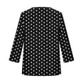 thumbnail image 4 of Mifsaly Plus Size Satin Blouses for Women Polka-Dot 3/4 Sleeve Tops V-Neck Loose Blouses Dressy Casual Silk Shirts Summer Work Tshirts XL, 4 of 5