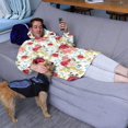 thumbnail image 3 of Wearable Oversized Blanket,Pioneer Flower Floral Print Pattern Wearable Blanket Hoodie for Adults,Cozy Hooded Blankets with Super Pockets,Super Warm Fuzzy Pullover for Women & Men, 3 of 6