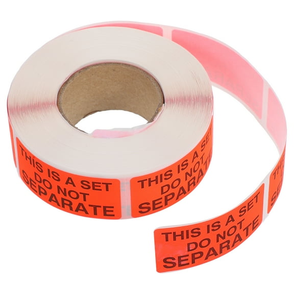 MLINS 1 Roll This Is A Set Do Not Separate Packing Labels 2x0.98 Inch 500pcs/Roll Self Adhesive Fluorescent Red Stickers For Shipping Bundle Sets And Multi Pack Products