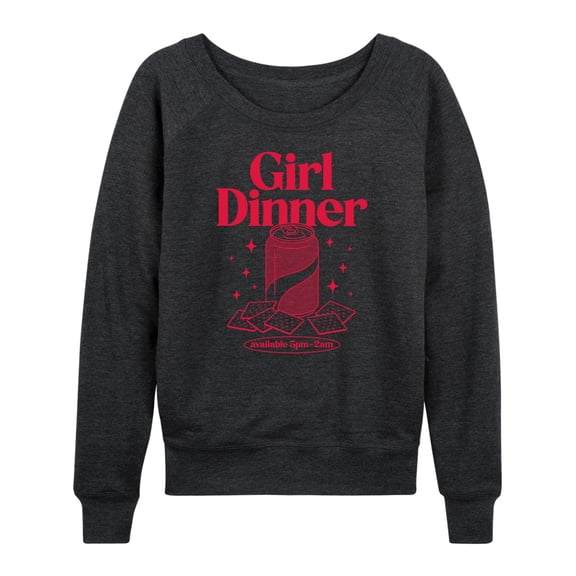 Instant Message - Girl Dinner Soda Crackers - Women's Lightweight French Terry Long Sleeve Shirt