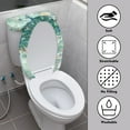 thumbnail image 3 of FORUDESIGNS Peacock Pattern Toilet Lid Cover and Toilet Tank Cover Set of 2, Stretch Bathroom Toilet Seat Covers Protector, Fits Most Round Elongated and Oblong Lids, 3 of 7