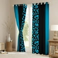 thumbnail image 3 of Homewish Fashion Cheetah Print Curtains Pack of 2 (42x84 Each), Leopard Wildlife Animal Curtains Blackout, Blue Abstract Stripe Line Bedroom Curtains, Living Room Curtains Decor, 3 of 6