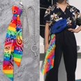 thumbnail image 4 of Bottone Stylish Rainbow Hip hop Cotton Keychain Pants Chain Cool and Colorful Cotton Bandana Pants Chain Jean Rock Punk Keychain, 4 of 7