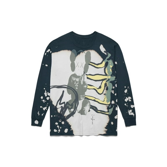 Travis Scott Men's Cactus Jack Kaws For Fragment L/S Tee Multi Grey, from StockX