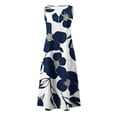thumbnail image 5 of VBVC Women's Floral V-Neck Maxi Dress,Sleeveless Button Detail Flowy Dress For Women,Ladies Summer A-Line Beach Boho Sundress with Pockets,Navy,S-5XL, 5 of 6