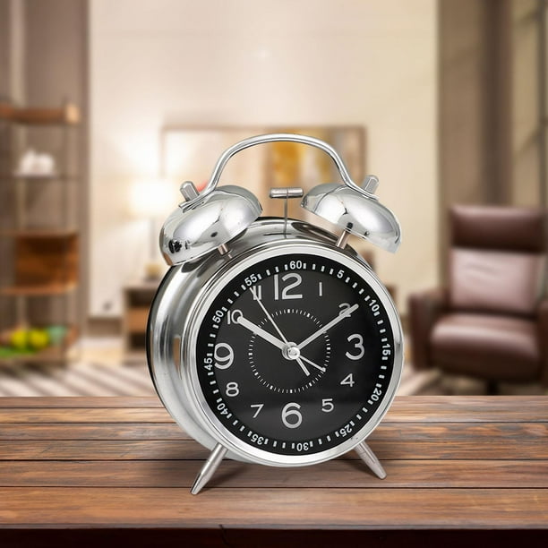 Reloj despertador analógico Soledad mesita de noche silencioso negro