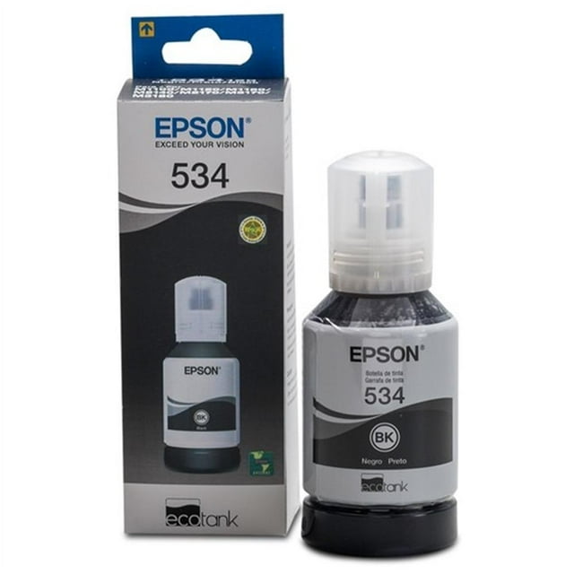 Botella de tinta Epson T534 Negro, Modelo: T534120-AL. Epson Botella de tinta T534 negro, 11000 páginas T534120-AL