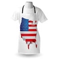thumbnail image 4 of USA Apron, 3D Map of United States with Old Glory Theme Patriotic Illustration, Unisex Kitchen Bib with Adjustable Neck for Cooking Gardening, Adult Size, Vermilion Night Blue, by Ambesonne, 4 of 4