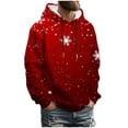 thumbnail image 6 of gbyLJF Men's Drawstring Hoodie Christmas Printed Long Sleeve Pullover Top Round Neck Sweatshirt with Pocket, 6 of 7