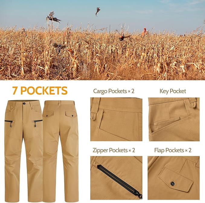 NEW VIEW Upland Hunting Pants for Men - Pheasant Hunting Pants with 7 Pockets, Water-Resistant