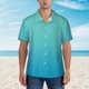 thumbnail image 2 of Fotbe Teal Turquoise Camisa Hawaiana para Hombre Unisex – Camisa Casual de Verano con Botones de Manga Corta de Algodón y Lino,Large, 2 of 7