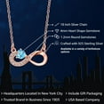 thumbnail image 2 of Gem Stone King 18K Rose Gold Plated Silver Swiss Blue Topaz Infinity Pendant Necklace for Women (0.45 Cttw, Heart Shape 4MM, with 18 inch Silver Chain), 2 of 6