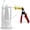 Red, variant on LeLuv Ultima Penis Pump, Brass w/ Red Handle, Silicone Grip, Clear Hose | 9" x 4.50" Cylinder