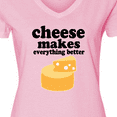 thumbnail image 4 of Inktastic Cheese Makes Everything Better Women's V-Neck T-Shirt, 4 of 5