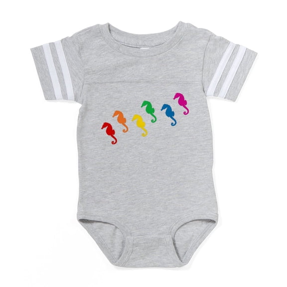 CafePress - Seahorses Rw_Tr - Cute Infant Baby Football Bodysuit