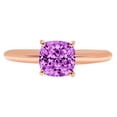 thumbnail image 7 of Solitaire Engagement Ring for Women - 1.5ct Simulated Alexandrite in 14K Rose Gold Promise Ring, 7 of 7